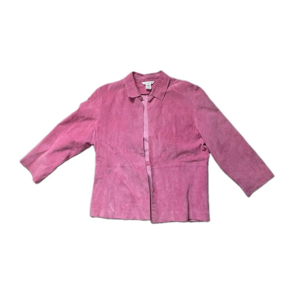 Vintage Studio JPR Pink 100% Leather Suede Jacket Blazer Size M GUC